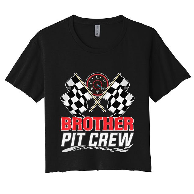 Brother Pit Crew Race Car Birthday Party Racing Family Crop Top