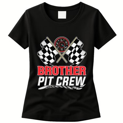 Brother Pit Crew Race Car Birthday Party Racing Family Womens T-Shirt