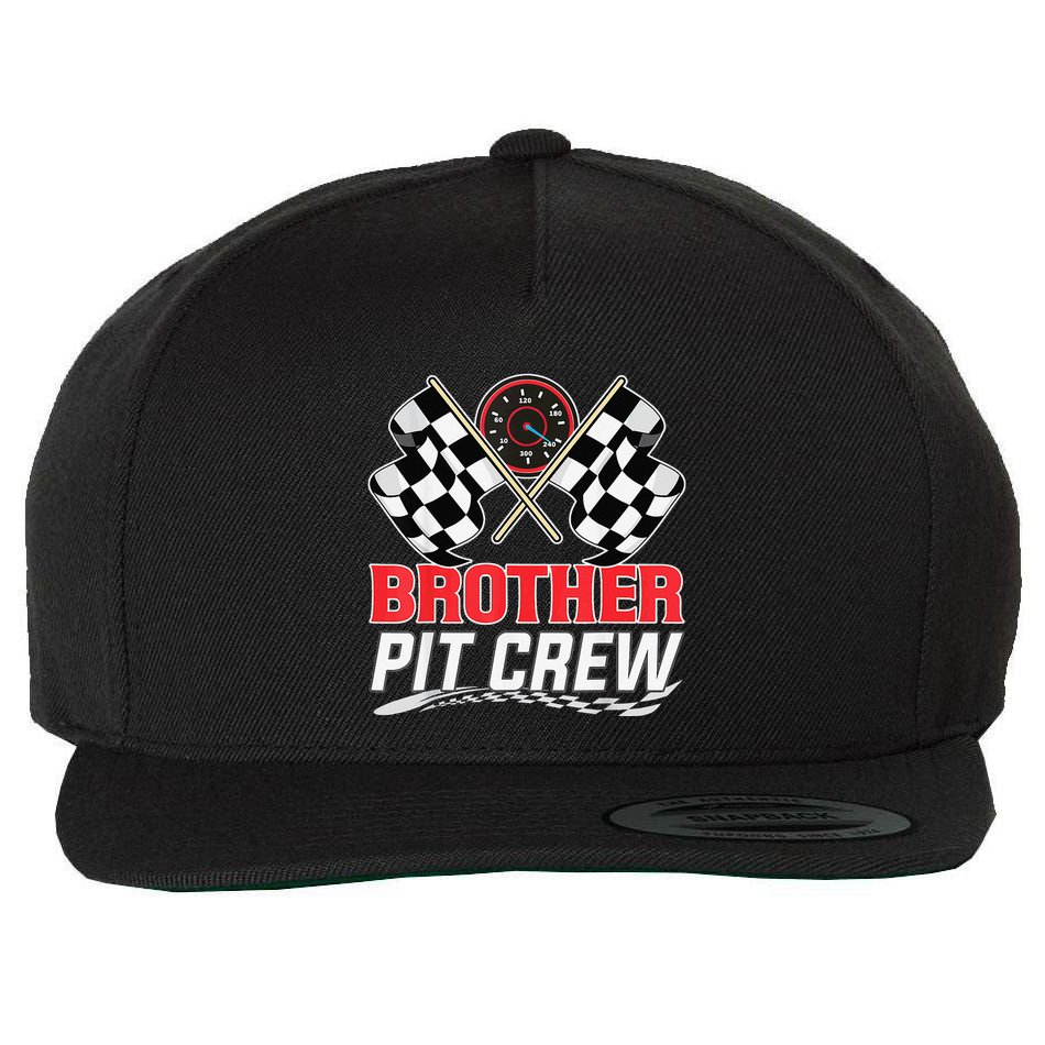 Brother Pit Crew Race Car Birthday Party Racing Family Wool Snapback Cap