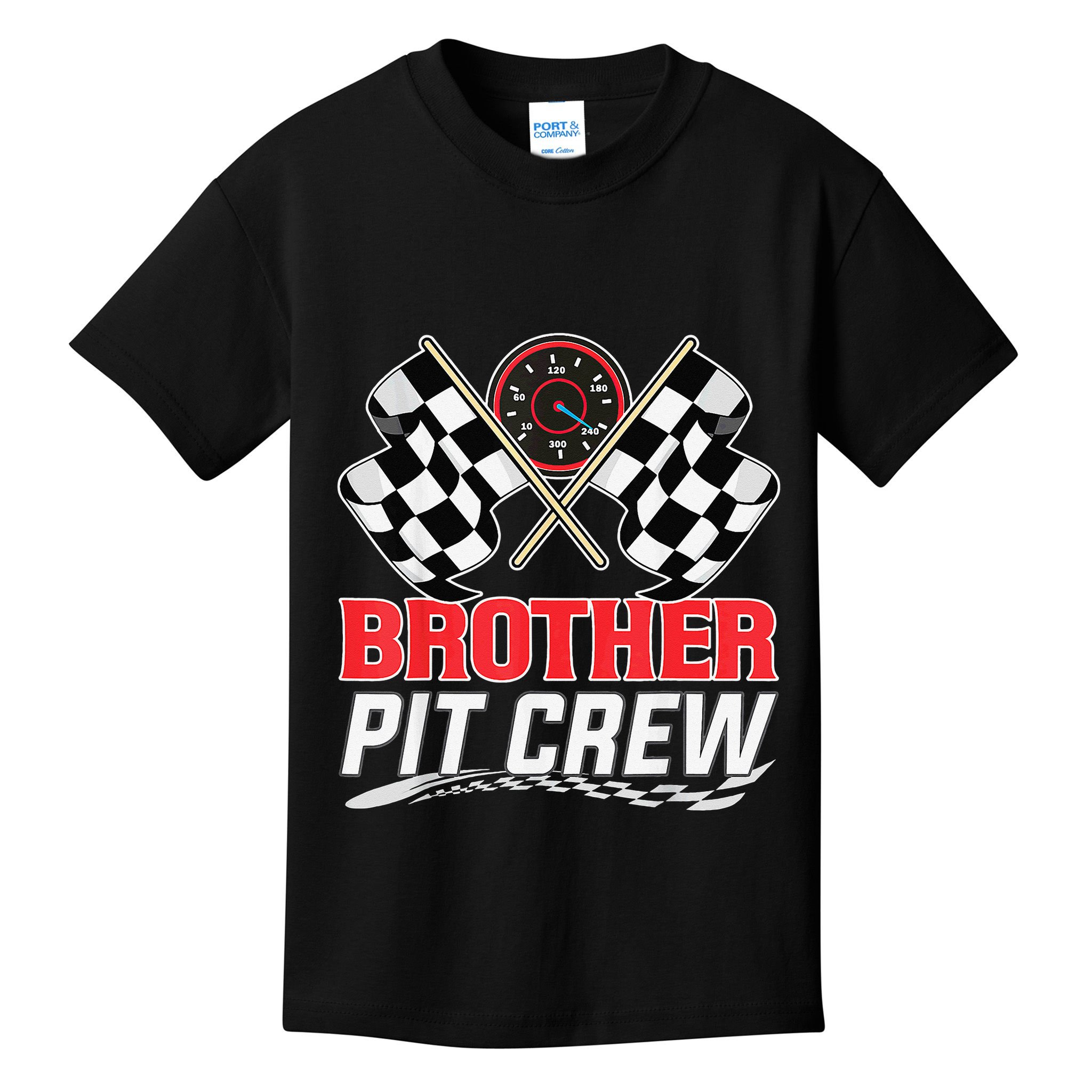 Brother Pit Crew Race Car Birthday Party Racing Family Kids T-Shirt