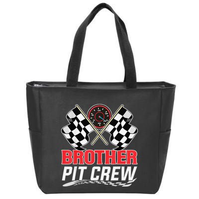 Brother Pit Crew Race Car Birthday Party Racing Family Zip Tote Bag