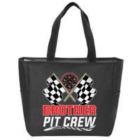 Brother Pit Crew Race Car Birthday Party Racing Family Zip Tote Bag