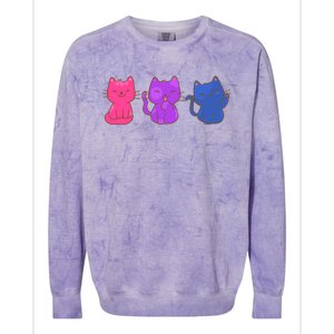 Bisexual Pride Cats Lgbtq Gift Colorblast Crewneck Sweatshirt