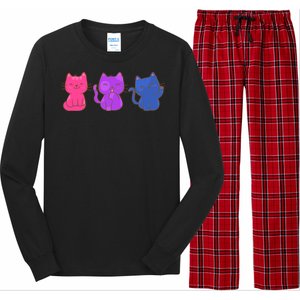 Bisexual Pride Cats Lgbtq Gift Long Sleeve Pajama Set