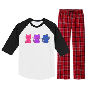 Bisexual Pride Cats Lgbtq Gift Raglan Sleeve Pajama Set