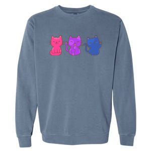 Bisexual Pride Cats Lgbtq Gift Garment-Dyed Sweatshirt