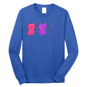 Bisexual Pride Cats Lgbtq Gift Long Sleeve Shirt