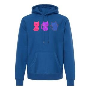 Bisexual Pride Cats Lgbtq Gift Premium Hoodie