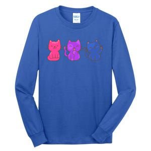 Bisexual Pride Cats Lgbtq Gift Tall Long Sleeve T-Shirt