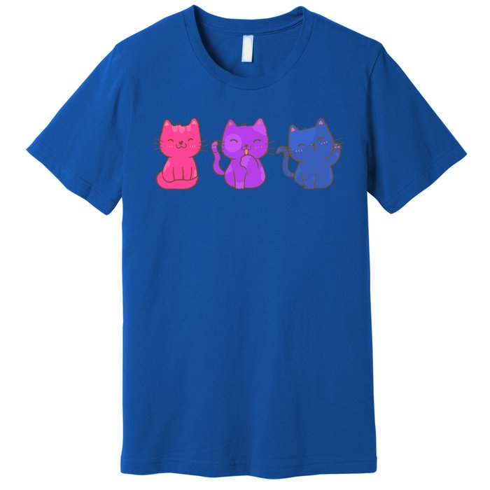 Bisexual Pride Cats Lgbtq Gift Premium T-Shirt