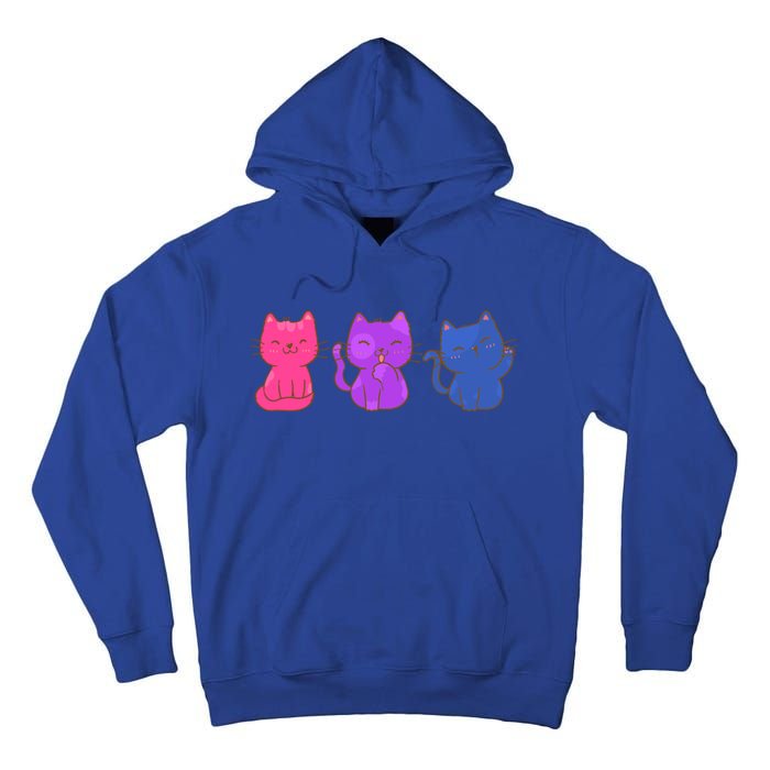 Bisexual Pride Cats Lgbtq Gift Tall Hoodie