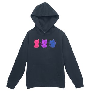 Bisexual Pride Cats Lgbtq Gift Urban Pullover Hoodie