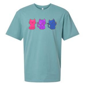 Bisexual Pride Cats Lgbtq Gift Sueded Cloud Jersey T-Shirt