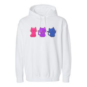 Bisexual Pride Cats Lgbtq Gift Garment-Dyed Fleece Hoodie