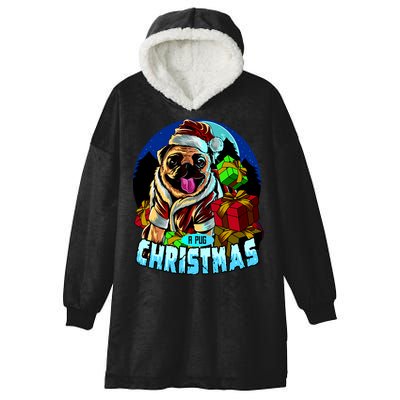 Best Pug Christmas Hooded Wearable Blanket
