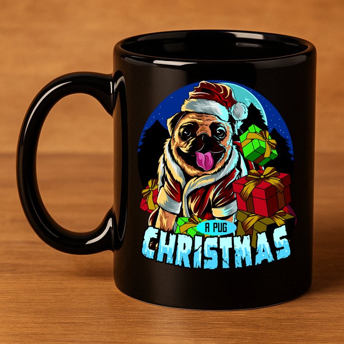 Best Pug Christmas 11oz C Handle Ceramic Mug