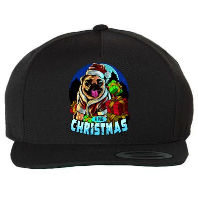 Best Pug Christmas Wool Snapback Cap