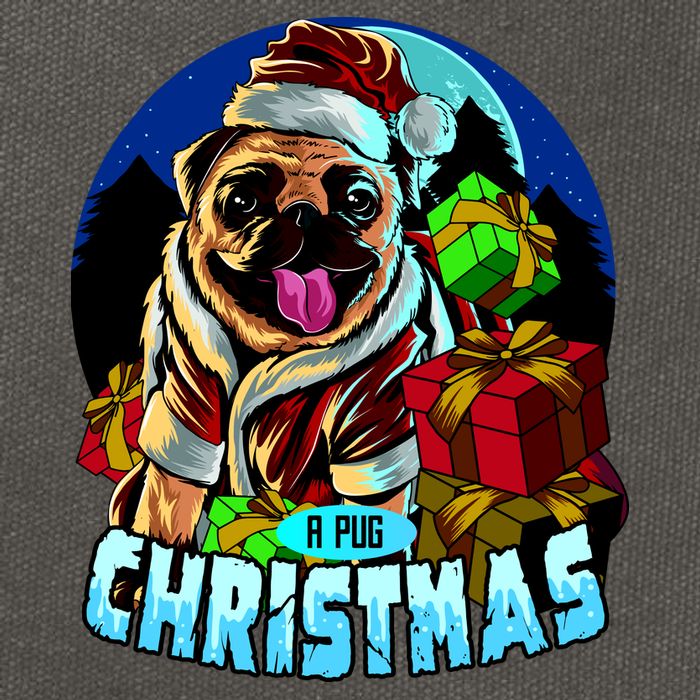 Best Pug Christmas Cotton Canvas Backpack