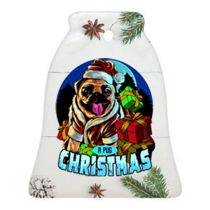 Best Pug Christmas Ceramic Bell Ornament