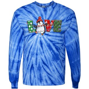 Baby Penguin Christmas Tree Light Tangled Pajama Xmas Gift Tie-Dye Long Sleeve Shirt