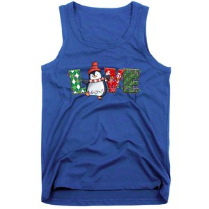 Baby Penguin Christmas Tree Light Tangled Pajama Xmas Gift Tank Top