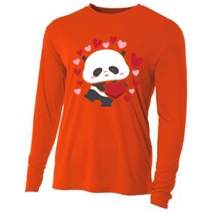 Bear Panda Cute Heart Love Rotic Valentine's Couple Cute Gift Cooling Performance Long Sleeve Crew