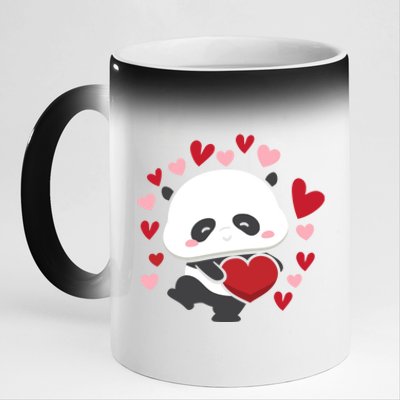 Bear Panda Cute Heart Love Rotic Valentine's Couple Cute Gift 11oz Black Color Changing Mug