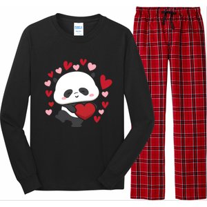 Bear Panda Cute Heart Love Rotic Valentine's Couple Cute Gift Long Sleeve Pajama Set