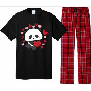 Bear Panda Cute Heart Love Rotic Valentine's Couple Cute Gift Pajama Set