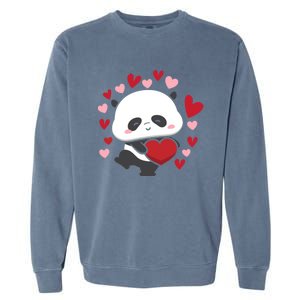 Bear Panda Cute Heart Love Rotic Valentine's Couple Cute Gift Garment-Dyed Sweatshirt