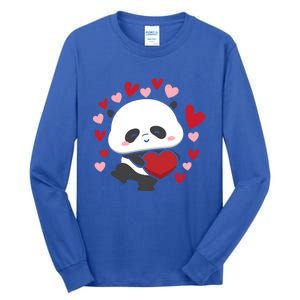 Bear Panda Cute Heart Love Rotic Valentine's Couple Cute Gift Tall Long Sleeve T-Shirt