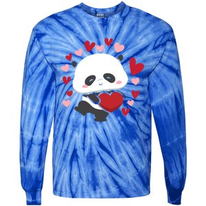 Bear Panda Cute Heart Love Rotic Valentine's Couple Cute Gift Tie-Dye Long Sleeve Shirt