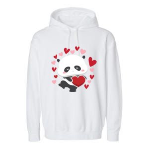 Bear Panda Cute Heart Love Rotic Valentine's Couple Cute Gift Garment-Dyed Fleece Hoodie