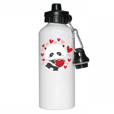 Bear Panda Cute Heart Love Rotic Valentine's Couple Cute Gift Aluminum Water Bottle