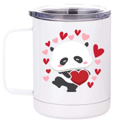 Bear Panda Cute Heart Love Rotic Valentine's Couple Cute Gift 12 oz Stainless Steel Tumbler Cup