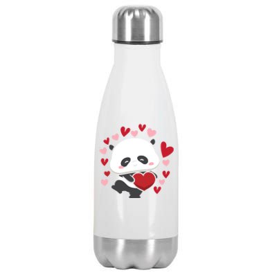 Bear Panda Cute Heart Love Rotic Valentine's Couple Cute Gift Stainless Steel Insulated Water Bottle