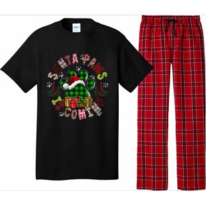 Buffalo Plaid Christmas Santa Paws Is Coming Dog Santa Hat Cute Gift Pajama Set