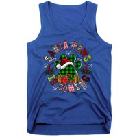 Buffalo Plaid Christmas Santa Paws Is Coming Dog Santa Hat Cute Gift Tank Top