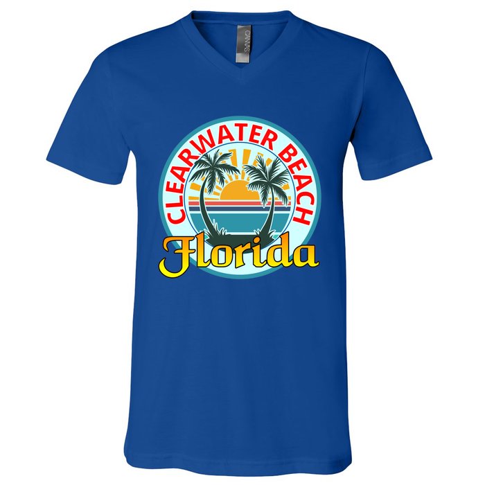 Beach Please Clearwater Beach Florida Beach Spring Break Cute Gift V-Neck T-Shirt