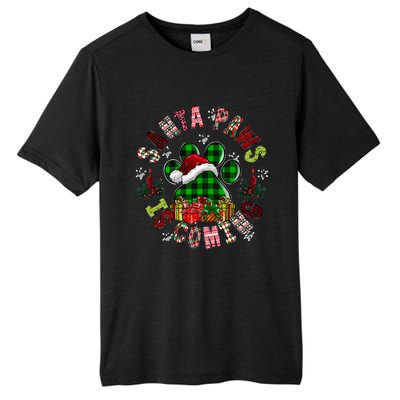 Buffalo Plaid Christmas Santa Paws Is Coming Dog Santa Hat Great Gift Tall Fusion ChromaSoft Performance T-Shirt