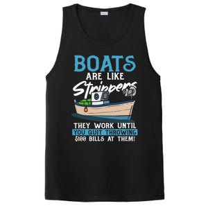 Boats Pun Cute Gift Boats Are Like Strippers Boat Owner Funny Gift PosiCharge Competitor Tank