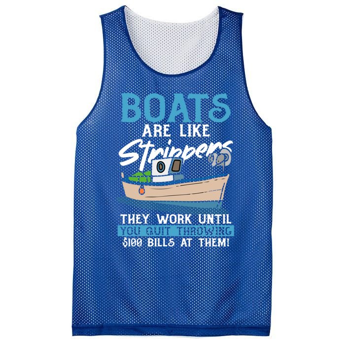 Boats Pun Cute Gift Boats Are Like Strippers Boat Owner Funny Gift Mesh Reversible Basketball Jersey Tank