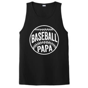 Baseball Papa Coach Fathers Day PosiCharge Competitor Tank