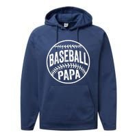 Baseball Papa Coach Fathers Day Performance Fleece Hoodie