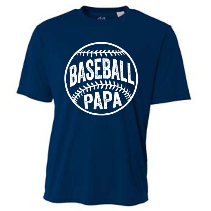 Baseball Papa Coach Fathers Day Cooling Performance Crew T-Shirt