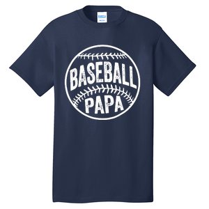 Baseball Papa Coach Fathers Day Tall T-Shirt