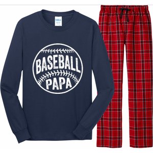 Baseball Papa Coach Fathers Day Long Sleeve Pajama Set