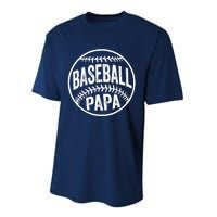 Baseball Papa Coach Fathers Day Performance Sprint T-Shirt