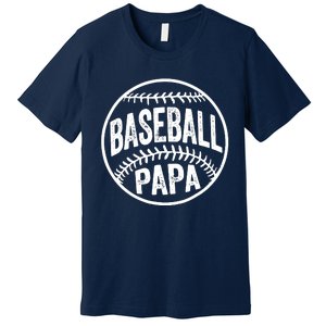 Baseball Papa Coach Fathers Day Premium T-Shirt