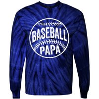 Baseball Papa Coach Fathers Day Tie-Dye Long Sleeve Shirt